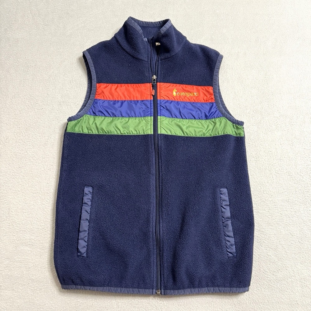 Cotopaxi Teca Fleece‎ Vest Mens Small Blue Colorblock Outdoor Hiking